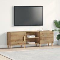 Berkfield Home TV Stand in Artisan Oak - 150x30x50 cm - Made of Engineered Wood in Brown | Size: 150 x 30 x 50 cm