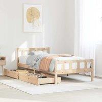 Berkfield Home Bed Frame without Mattress 90x190 cm Single Solid Wood Pine in Brown