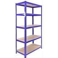 Monstershop 5 x 90cm Blue Storage Racks with 4200kg Capacity, Free Bay Connectors | Size: 5 x 90 cm