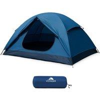 Voyager 2 Man Tent - Waterproof, Windproof Spacious 2-Person Camping Tent in Blue