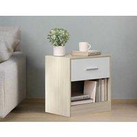 Modcraft Set of 2 Bedside Tables with Open Compartments in Beige