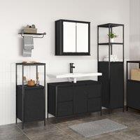 Berkfield Home 3 Piece Bathroom Furniture Set - Black Oak Engineered Wood