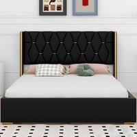 PARADISE BEDS LTD Dream Elite Velvet Upholstered Double Bed Set in Black