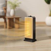 HOMCOM 1500W Electric Heater, Ceramic Space Heater with Fan, Black