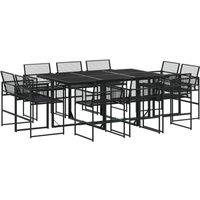 Berkfield Home 11 Piece Garden Dining Set Black Poly Rattan