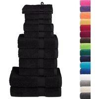 Berkfield Home 12 Piece Premium Towel Set SOLUND Black 600 gsm