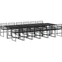 Berkfield Home 13 Piece Garden Dining Set Black Poly Rattan