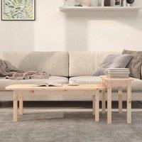 Berkfield Home 2 Piece Coffee Table Set Solid Wood Pine in Natural