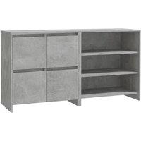 Berkfield Home 2 Piece Sideboard Concrete Grey Engineered Wood