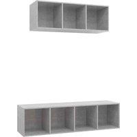 Berkfield Home 2 Piece TV Cabinet Set Concrete Grey Engineered Wood