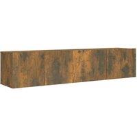 Berkfield Home 2 Piece TV Cabinet Set Smoked Oak Engineered Wood in Brown