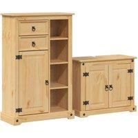 Berkfield Home 2 Piece Bathroom Furniture Set Corona Solid Wood Pine in Light Tan