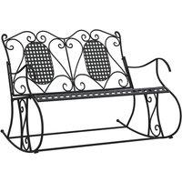 Berkfield Home 2-Seater Rocking Bench 113 cm Black Steel