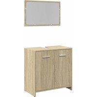 Berkfield Home 2 Piece Bathroom Furniture Set Sonoma Oak Engineered Wood in Light Brown