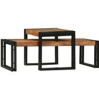 Berkfield Home 2 Piece Coffee Table Set Solid Wood Acacia in Brown