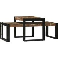 Berkfield Home 2 Piece Coffee Table Set Solid Wood Reclaimed