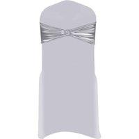Berkfield Home 25 pcs Stretchable Chair Band with Diamond Buckle Silver