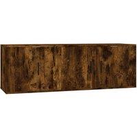 Berkfield Home 2 Piece TV Cabinet Set Smoked Oak Engineered Wood in Brown