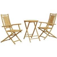 Berkfield Home 3 Piece Bistro Set Bamboo in Brown