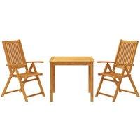 Berkfield Home 3 Piece Garden Dining Set Solid Wood Acacia in Brown