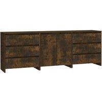 Berkfield Home 3 Piece Sideboard Smoked Oak Engineered Wood in Brown