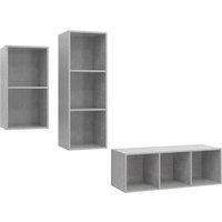 Berkfield Home 3 Piece TV Cabinet Set Concrete Grey Engineered Wood