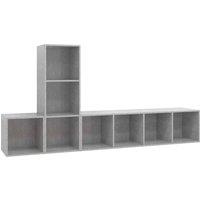 Berkfield Home 3 Piece TV Cabinet Set Concrete Grey Engineered Wood