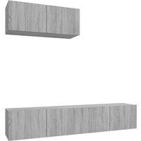 Berkfield Home 3 Piece TV Cabinet Set Grey Sonoma Engineered Wood