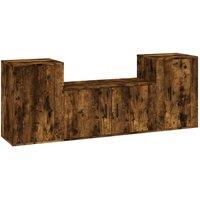 Berkfield Home 3 Piece TV Cabinet Set Smoked Oak Engineered Wood in Brown