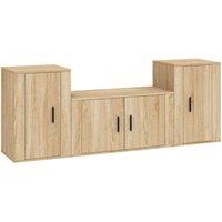 Berkfield Home 3 Piece TV Cabinet Set Sonoma Oak Engineered Wood in Brown