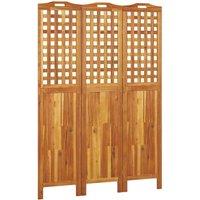 Berkfield Home 3-Panel Room Divider 121.5x2x180 cm Solid Wood Acacia in Brown