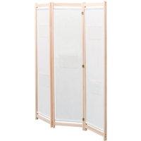 Berkfield Home 3-Panel Room Divider Cream 120x170x4 cm Fabric in Beige | Size: 120 x 170 x 4 cm