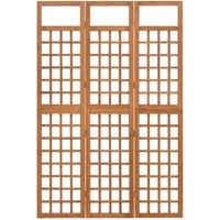 Berkfield Home 3-Panel Room Divider/Trellis Solid Fir Wood 121x180.5 cm in Brown