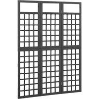 Berkfield Home 3-Panel Room Divider/Trellis Solid Fir Wood Black 121x180 cm