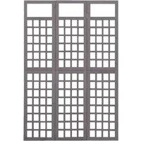 Berkfield Home 3-Panel Room Divider/Trellis Solid Fir Wood Grey 121x180 cm
