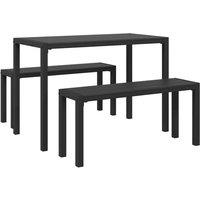 Berkfield Home 3-Piece Garden Dining Set - Steel & WPC in Black