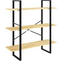 Berkfield Home 3-Tier Book Cabinet 100x30x105 cm Solid Pine Wood in Brown | Size: 100 x 30 x 105 cm