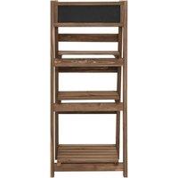 Berkfield Home 3-Tier Plant Stand with Blackboard 40x30x90 cm Solid Fir Wood in Brown | Size: 40 x 30 x 90 cm