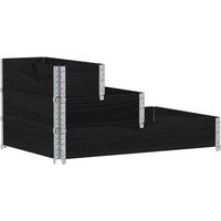 Berkfield Home 3-Tier Raised Bed Black 120x80 cm Solid Wood Pine