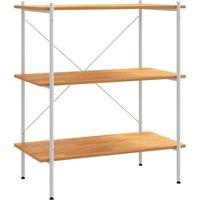 Berkfield Home 3-Tier Shelving Unit White & Oak 80x40x92 cm | Size: 80 x 40 x 92 cm