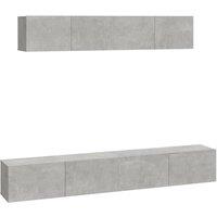 Berkfield Home 4 Piece TV Cabinet Set Concrete Grey Engineered Wood