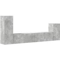 Berkfield Home 4 Piece TV Cabinet Set Concrete Grey Engineered Wood