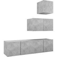 Berkfield Home 4 Piece TV Cabinet Set Concrete Grey Engineered Wood
