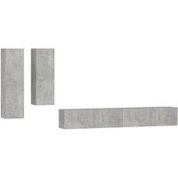 Berkfield Home 4 Piece TV Cabinet Set Concrete Grey Engineered Wood