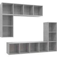 Berkfield Home 4 Piece TV Cabinet Set Concrete Grey Engineered Wood