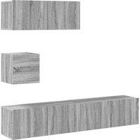 Berkfield Home 4 Piece TV Cabinet Set Grey Sonoma Engineered Wood