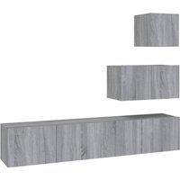 Berkfield Home 4 Piece TV Cabinet Set Grey Sonoma Engineered Wood