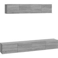 Berkfield Home 4 Piece TV Cabinet Set Grey Sonoma Engineered Wood