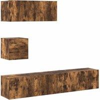 Berkfield Home 4 Piece TV Cabinet Set Smoked Oak Engineered Wood in Brown