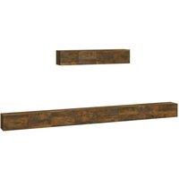 Berkfield Home 4 Piece TV Cabinet Set Smoked Oak Engineered Wood in Brown